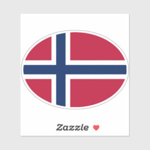 Ovale Noorse vlag Sticker