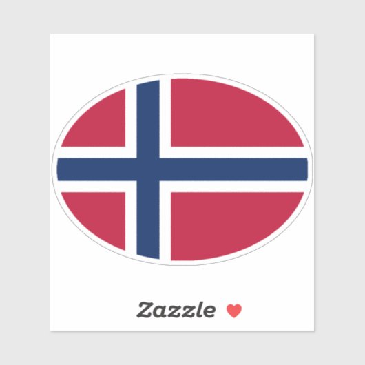 Ovale Noorse vlag Sticker (Vel)