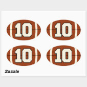 Ovale Numéro 10 Sticker de football (Feuille)