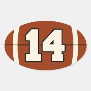 Ovale Numéro 14 Sticker de football.