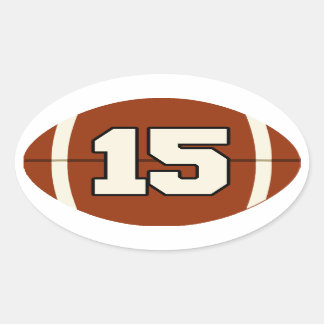 Ovale Numéro 15 Sticker de football.