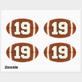 Ovale Numéro 19 Sticker de football (Feuille)