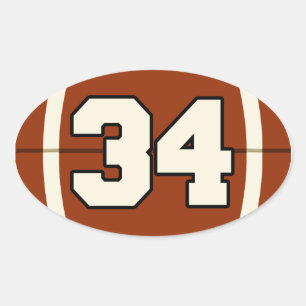 Ovale Numéro 34 Sticker de football