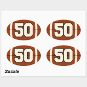 Ovale Numéro 50 Football StIcker (Feuille)
