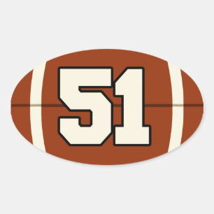 Ovale Numéro 51 Sticker de football