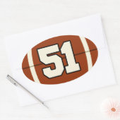Ovale Numéro 51 Sticker de football (Enveloppe)