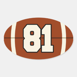 Ovale Numéro 81 Sticker pour football
