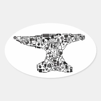 Ovale Outil-O-Rama Anvil Oval Sticker