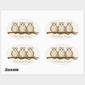 Ovale Owl t'aime toujours | Sticker (Feuille)