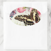 Ovale Papillon de jardin - Sticker (Sac)