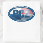 Ovale PCZ - Panama Canal Zone : Zonien Toujours, Sticker (Sac)