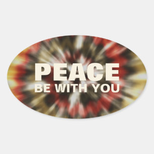 Ovale Peace Be With You Tie Dye 4PC Sticker Pack