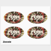 Ovale Peace Be With You Tie Dye 4PC Sticker Pack (Feuille)