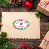 Ovale Personalized Holiday Gift Label - Custom Sticker