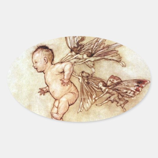 Ovale Peter Pan Flying Baby avec Sticker Fairies (Devant)