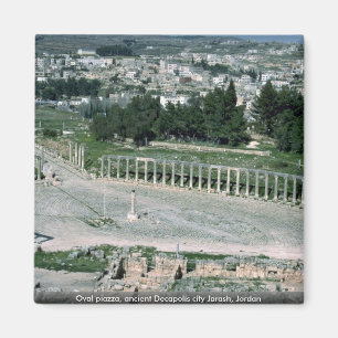 Ovale piazza, oude Decapolis stad Jarash, Jordanië Magneet