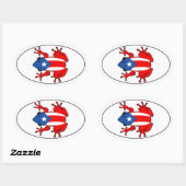 Ovale Porto Rico - Sticker Coqui (Feuille)