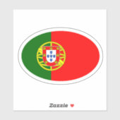 Ovale Portugese vlag van Portugal vinyl auto stick Sticker (Vel)