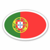 Ovale Portugese vlag van Portugal vinyl auto stick Sticker (Voorkant)