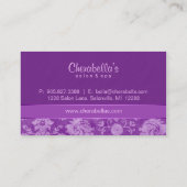 Ovale pourpre de damassé de spa de carte de visite (Dos)