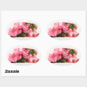 Ovale Pretty Pink Flower Sticker (Feuille)