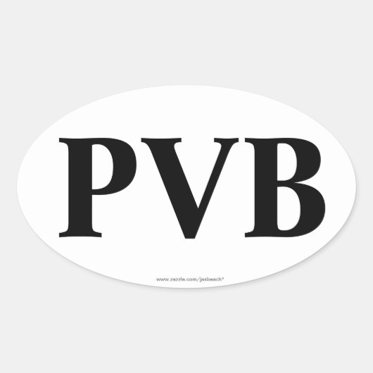 Ovale "PVB" Ponte Vedra plage FL Oval Bumper Sticker (Devant)
