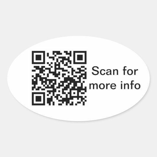 Ovale QR-code ticker Ovale Sticker (Voorkant)