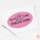 Ovale Qualité Heure Anglais Horn Oval Sticker (Enveloppe)