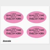 Ovale Qualité Heure Anglais Horn Oval Sticker (Feuille)