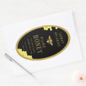 Ovale Queenline Honing Jar Bee Apiary Goud  Ovale Sticker (Envelop)