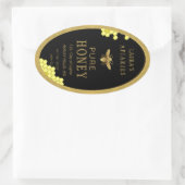Ovale Queenline Honing Jar Bee Apiary Goud  Ovale Sticker (Tas)