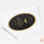 Ovale Queenline Honing Jar Bee Apiary Goud  Sticker (Envelop)