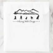 Ovale Randonnée Avec Chiens Sticker Oval (Sac)