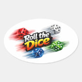 Ovale Roll the Dice Motion Sticker (Devant)