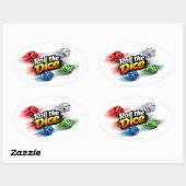 Ovale Roll the Dice Motion Sticker (Feuille)