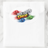 Ovale Roll the Dice Motion Sticker (Sac)