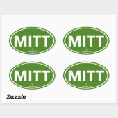Ovale Romney Ryan Mitt Sticker Oval (Vert) (Feuille)