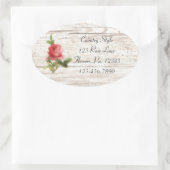 Ovale Rose Sur Sticker En Bois Blanc (Sac)