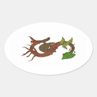 Ovale S est pour Sticker Oval Sloth