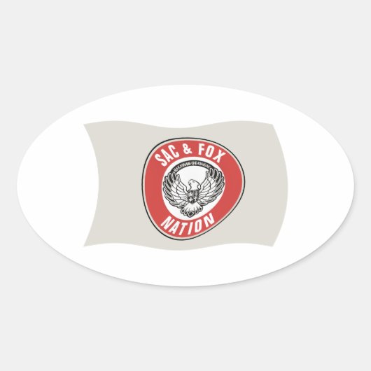 Ovale Sac & Fox Nation (Oklahoma) Sticker Drapeau (Devant)