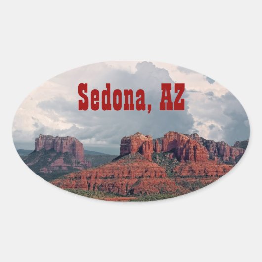 Ovale Sedona Red Rock Oval Sticker (Devant)