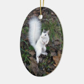 Ovale sierbloem - Brevard White Squirrel Keramisch Ornament (Links)