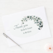 Ovale Simple Eucalyptus Wedding Thank-you Sticker (Enveloppe)