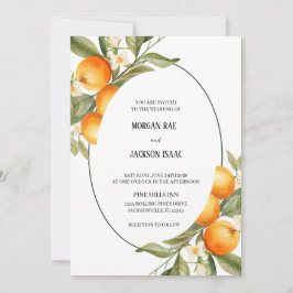 Ovale Sinaasappels bruiloft uitnodiging