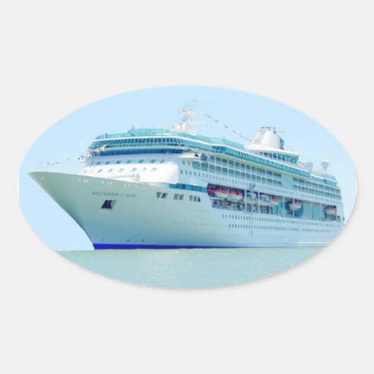 Ovale Splendid Cruise Ship Sticker (Devant)