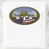 Ovale Sticker 2ème guerre mondiale Kilroy Oval (Sac)