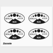 Ovale Sticker à bouteille Eclipse - New Hampshire - 24 (Feuille)