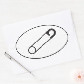 Ovale Sticker à broche de sécurité fermée | Support | Al (Enveloppe)