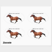 Ovale Sticker à brosse à galopante (Feuille)