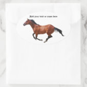 Ovale Sticker à brosse à galopante (Sac)